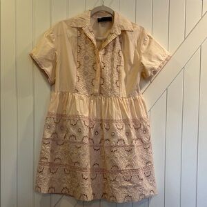 ASOS Edition short-sleeve eyelet cutout mini shirt dress